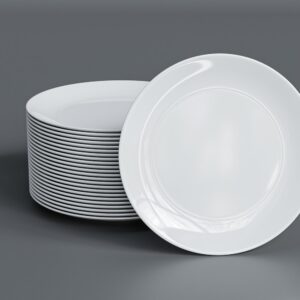 White ceramic dinner plates